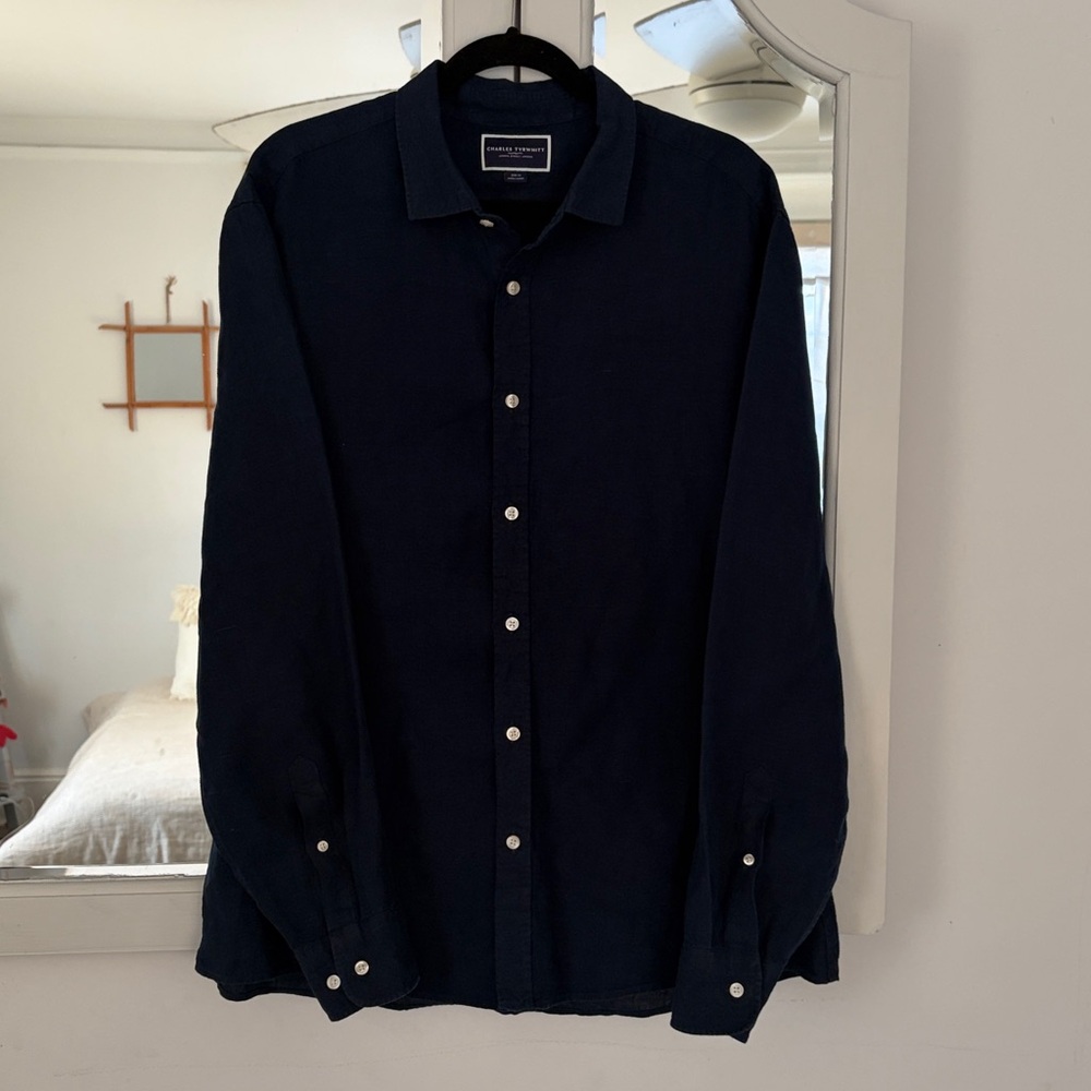 Charles Tyrwhitt Linen Button-Down Shirt- XL